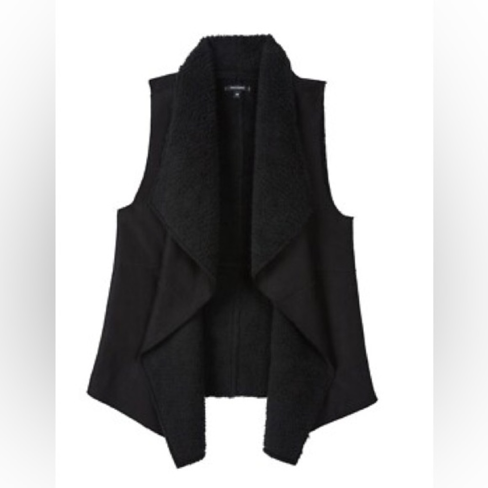 Stella & Dot Chalet Vest - Faux shearling - Black size small - Picture 3 of 11
